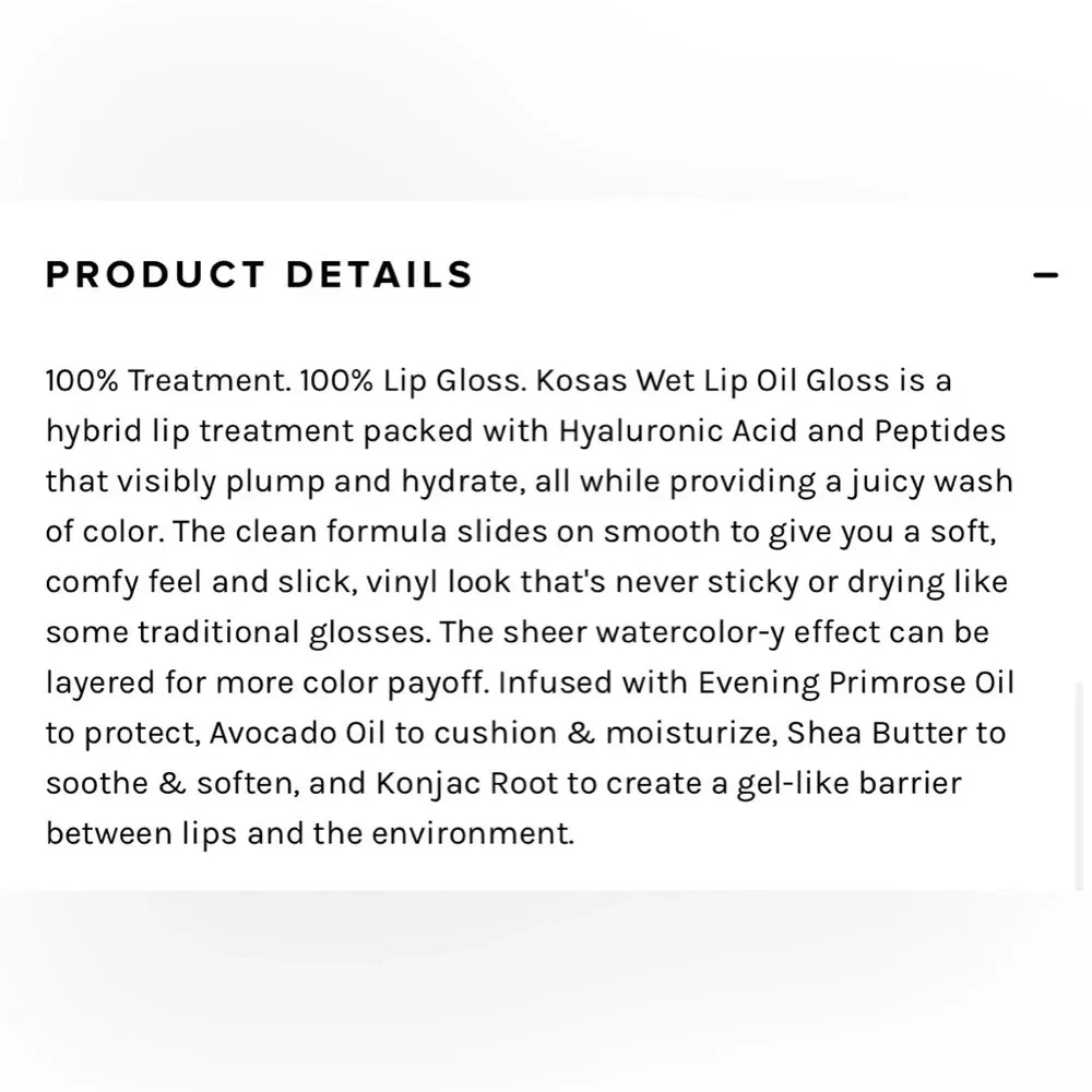 Brand New in Box Kosas Wet Lip Oil Plumping Treatment Gloss in Exposed Sephora